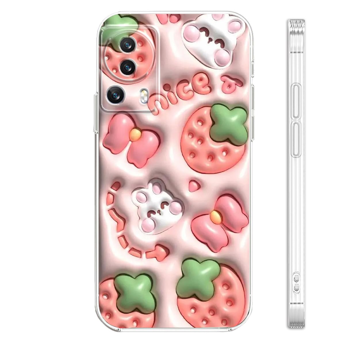 MOJIACase for Xiaomi Mi 13 Lite, Ultra-thin and Anti-drop Soft TPU Cover. Anti-slip Transparent Bumper, Glasses-free 3D Stereo Effect Pattern. 8029