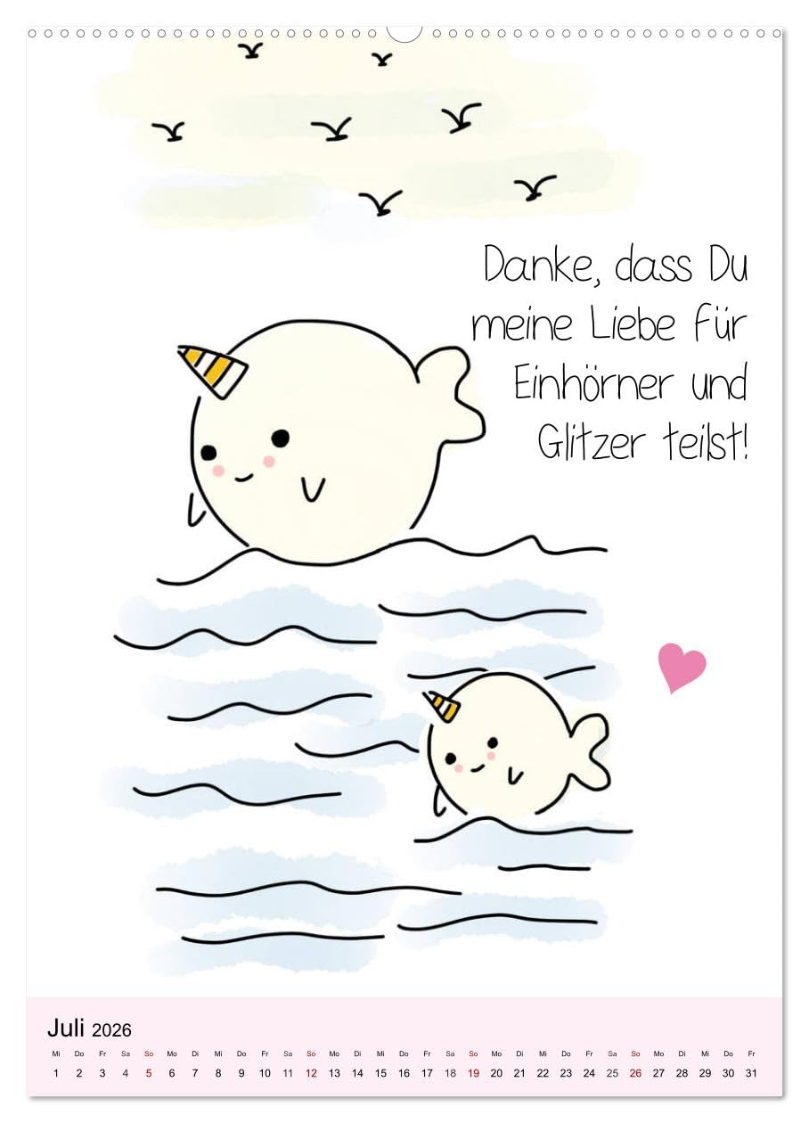 Freundin für immer! Sprüche-Kalender für Seelenverwandte! (hochwertiger Premium Wandkalender 2026 DIN A2 hoch), Kunstdruck in Hochglanz: Danke sagen! ... für die beste Freundin! (CALVENDO Menschen)