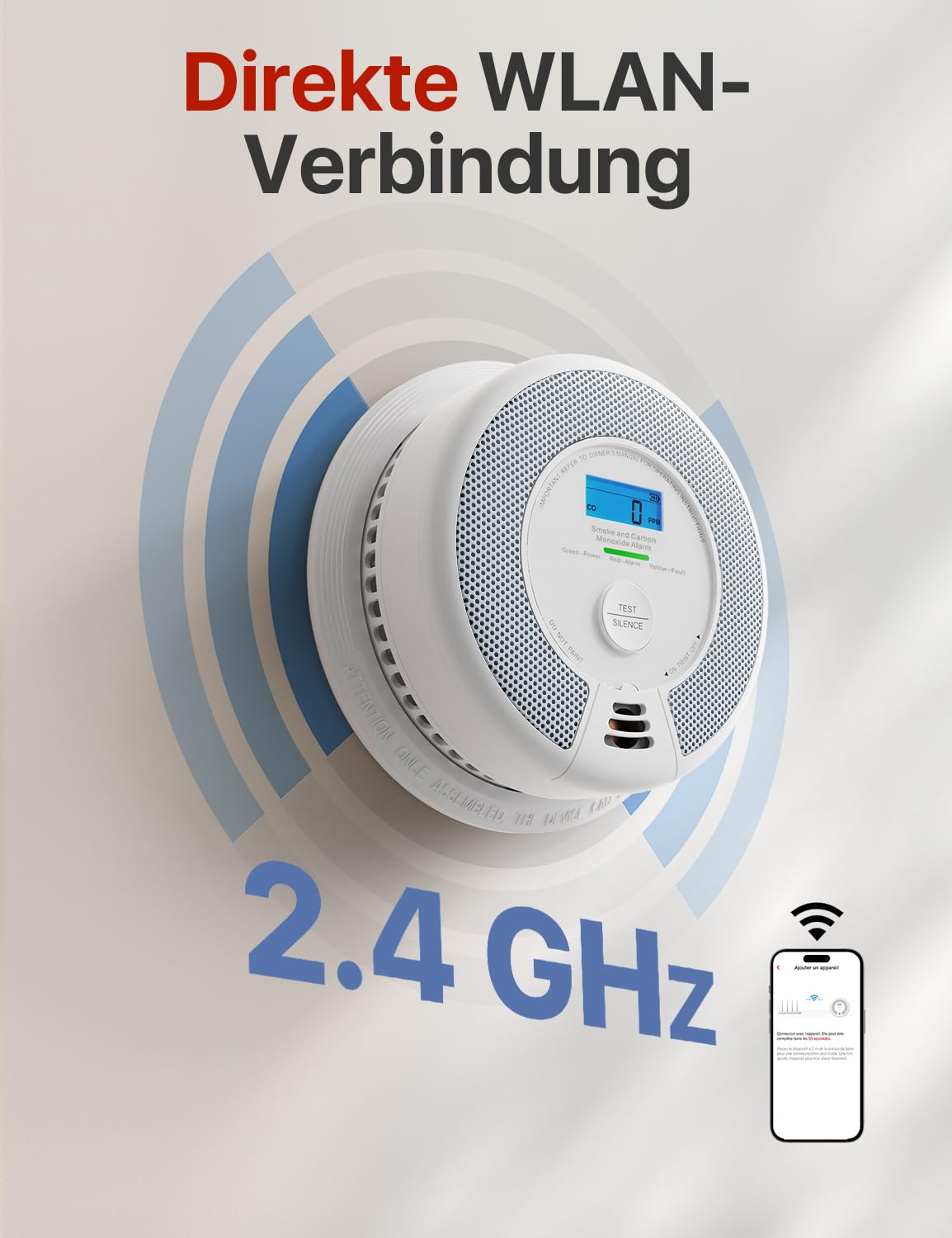 X-Sense WLAN-Rauch- und Kohlenmonoxidmelder mit austauschbarer Batterie, Smart Kombinationsmelder mit App, kompatibel mit der X-Sense Home Security-App, SC07-WX, 2er Set