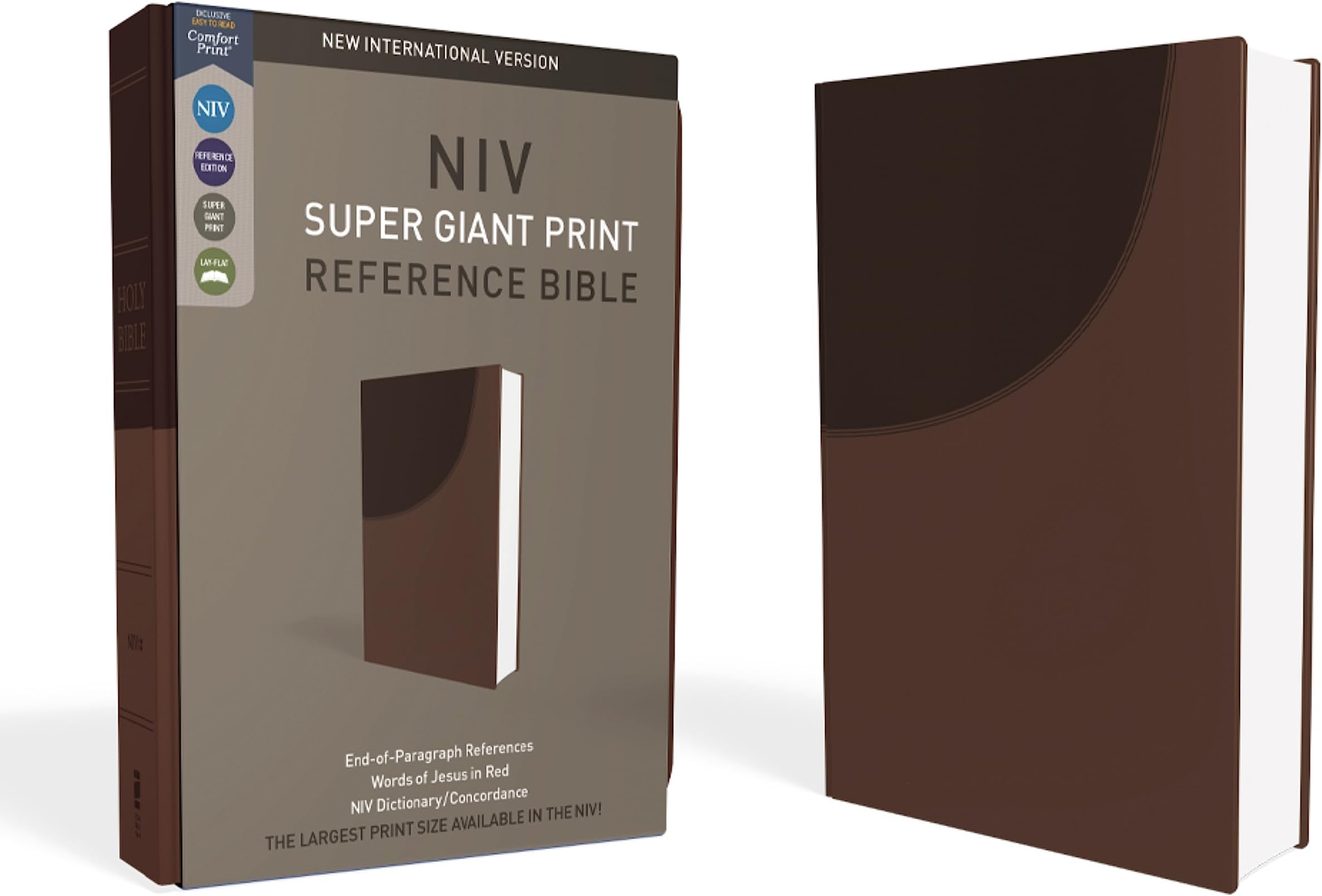NIV, Super Giant Print Reference Bible, Imitation Leather, Brown, Red Letter Edition: New International Version, Leathersoft, Brown, Red Letter Edition, Super Giant Print, Reference