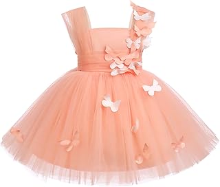 Baby Girls Birthday Party Dres Butterfly Embroidery Princess Tulle Tutu Wedding Pageant Evening Prom Ball Gown