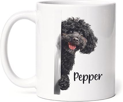Personalized Poodle Dog Mug, Ceramic 11oz Whimsical Inspirational Special Occasion Novelty Coffee Mug
