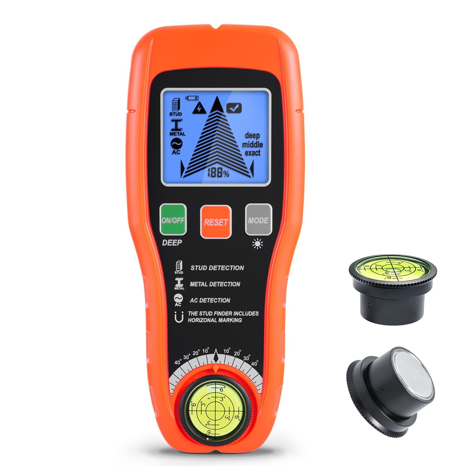 ARCELI 7-in-1 Leitungssuchgerät Leitungssucher Wandscanner mit 3 Holz-Modi,Metall,AC,Wasserwaage + Nail Finder – Elektronischer Leitungsfinder Kabelsuchgerät mit Deep Scan & HD-LCD