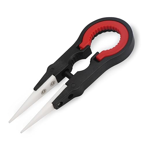 DROK micro pinzas de precisión con punta de cerámica zirconio, resistentes al calor, pinzas antimagnéticas para ajustar y envolver bobinas