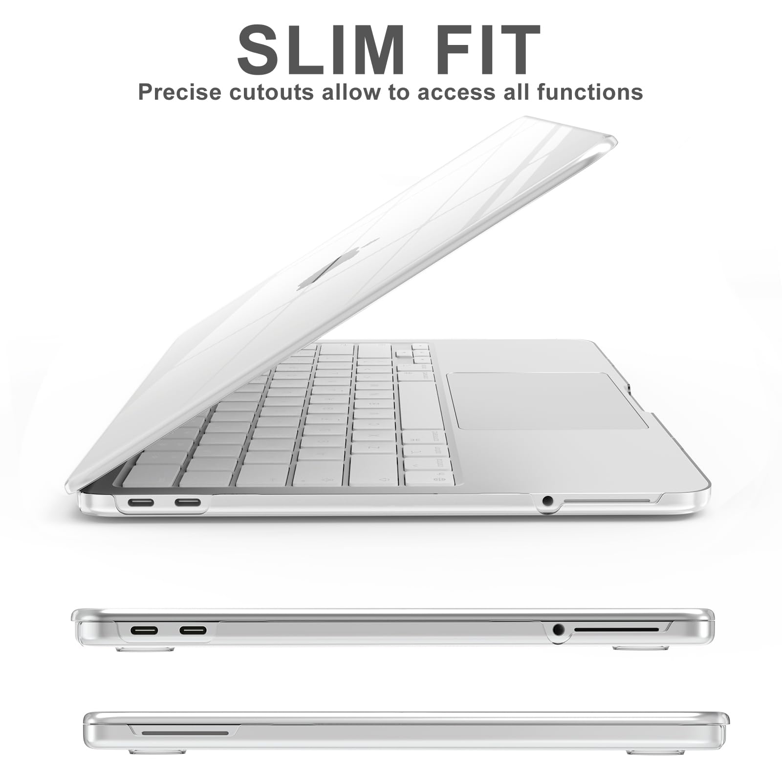 AKIT Funda compatible con MacBook Neo de 13 pulgadas versión 2026, funda rígida de plástico [ultrafina], protector de pantalla y cubierta de teclado para MacBook Neo de 13 pulgadas A3404, transparente