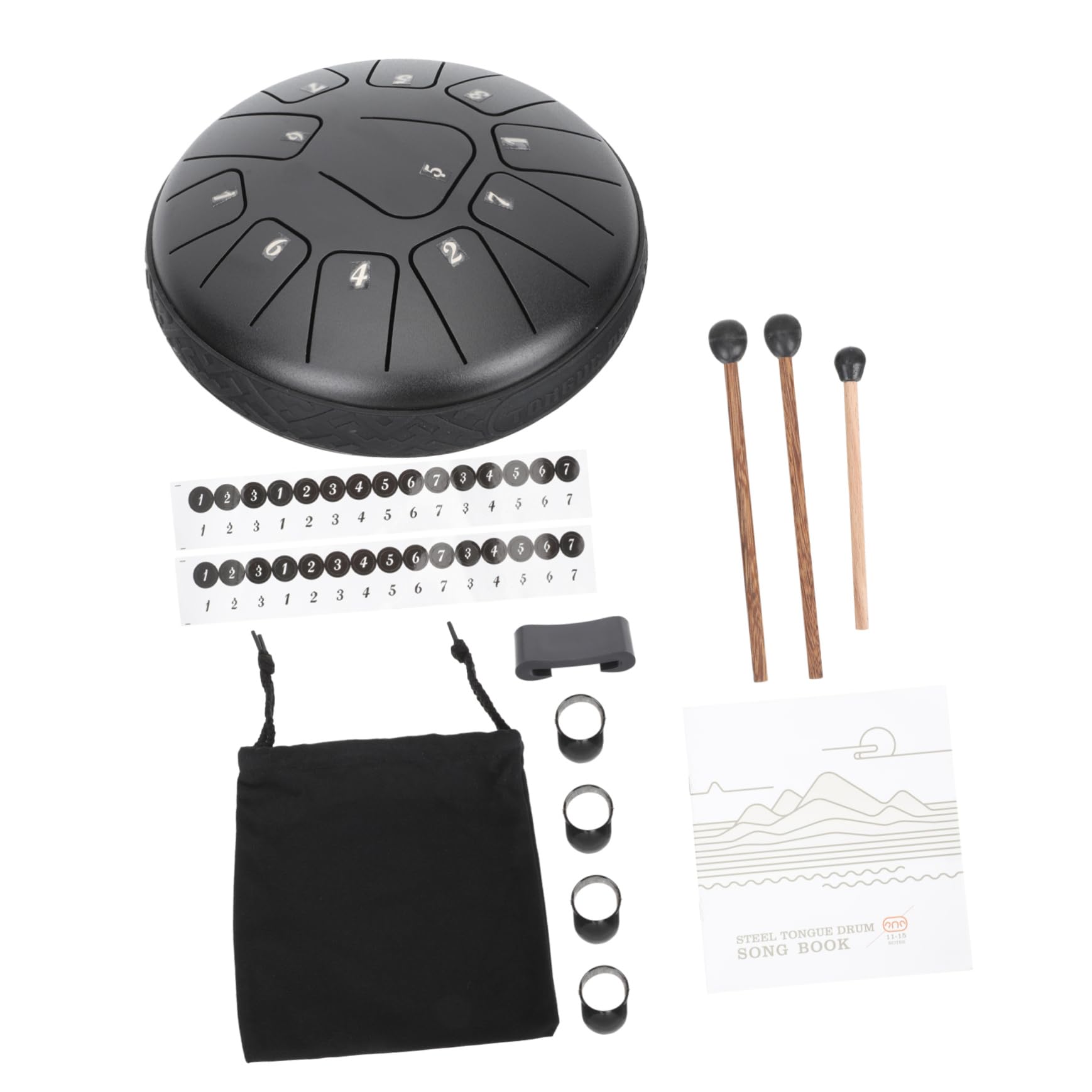 FUNOMOCYA 6-inch Boys and Girls Steel Tongue Drum Creative Instrument for Peaceful Playing Full Accessory Kit for Music Education Therapy