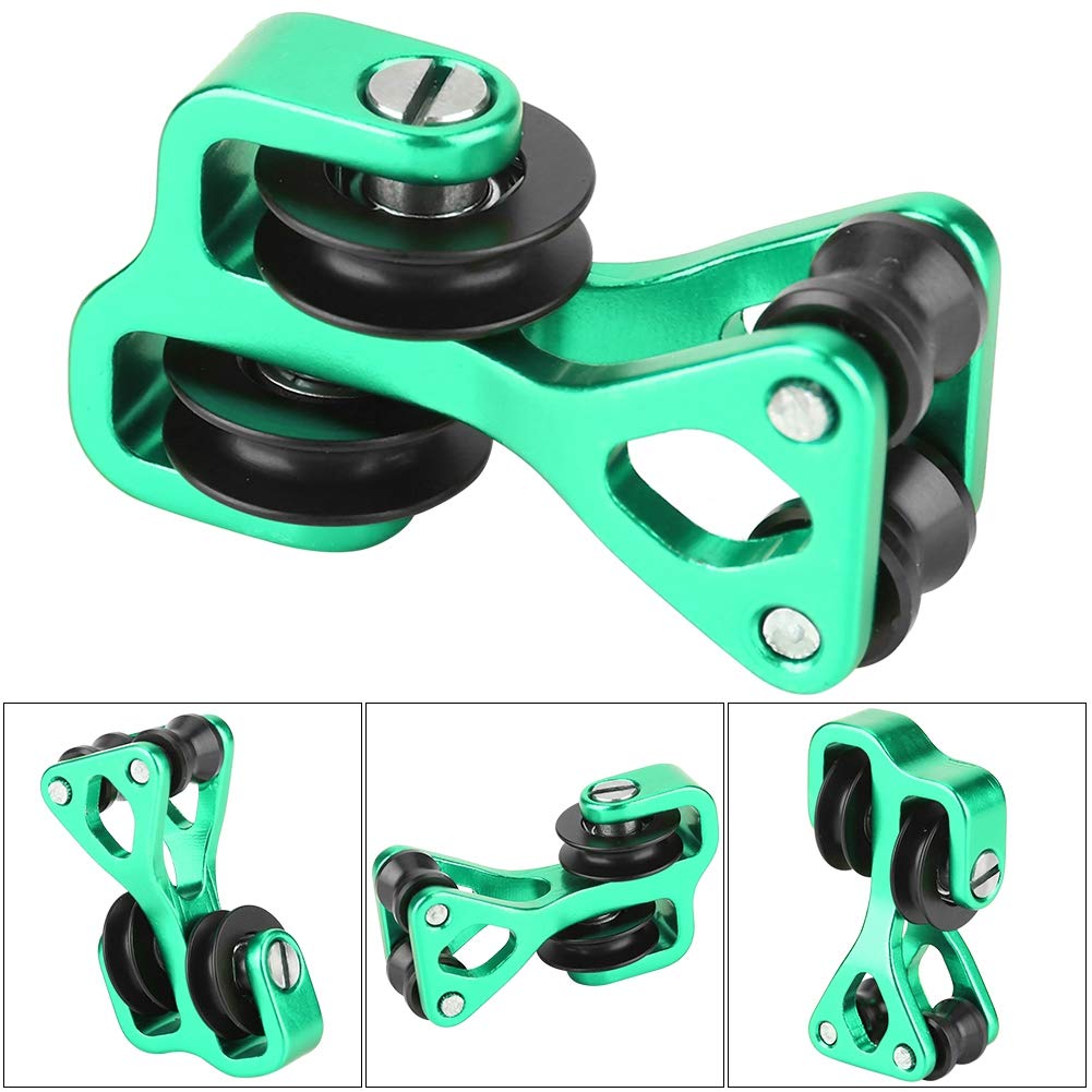 Fydun Aluminium Alloy, Bow Cable Slide String Splitter Compound Cable Slide Roller Glide Red (Green)