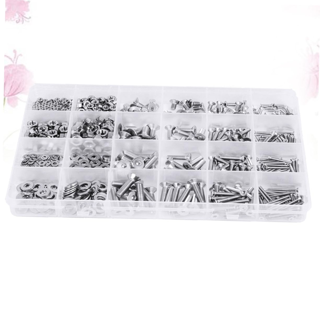 Gatuida 880pcs Boxed Screws and Bolts Galvanized Metal Kit for Home Automotive and Projects Includes Organizing Case for Easy Storage and Use