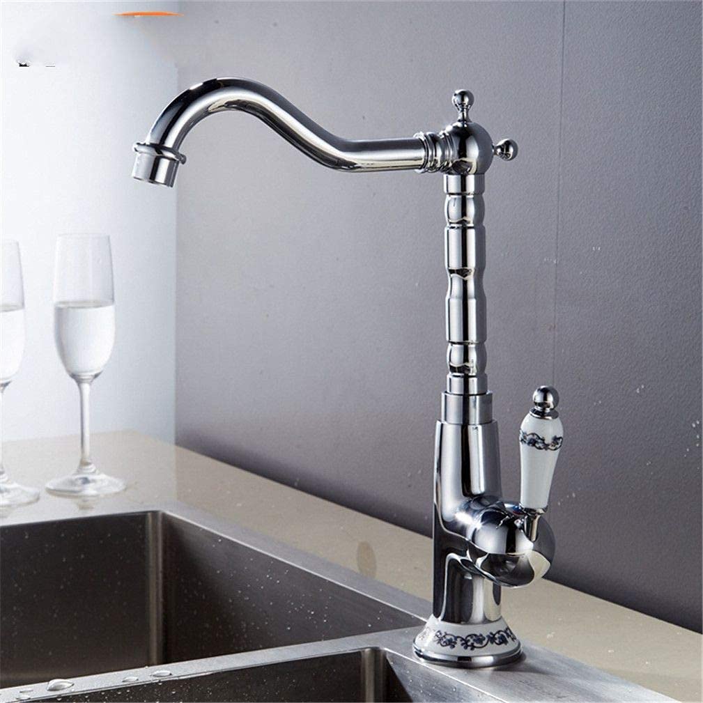 Mélangeur en laiton chrome pour vasque style rétro avec bec pivotant - 8