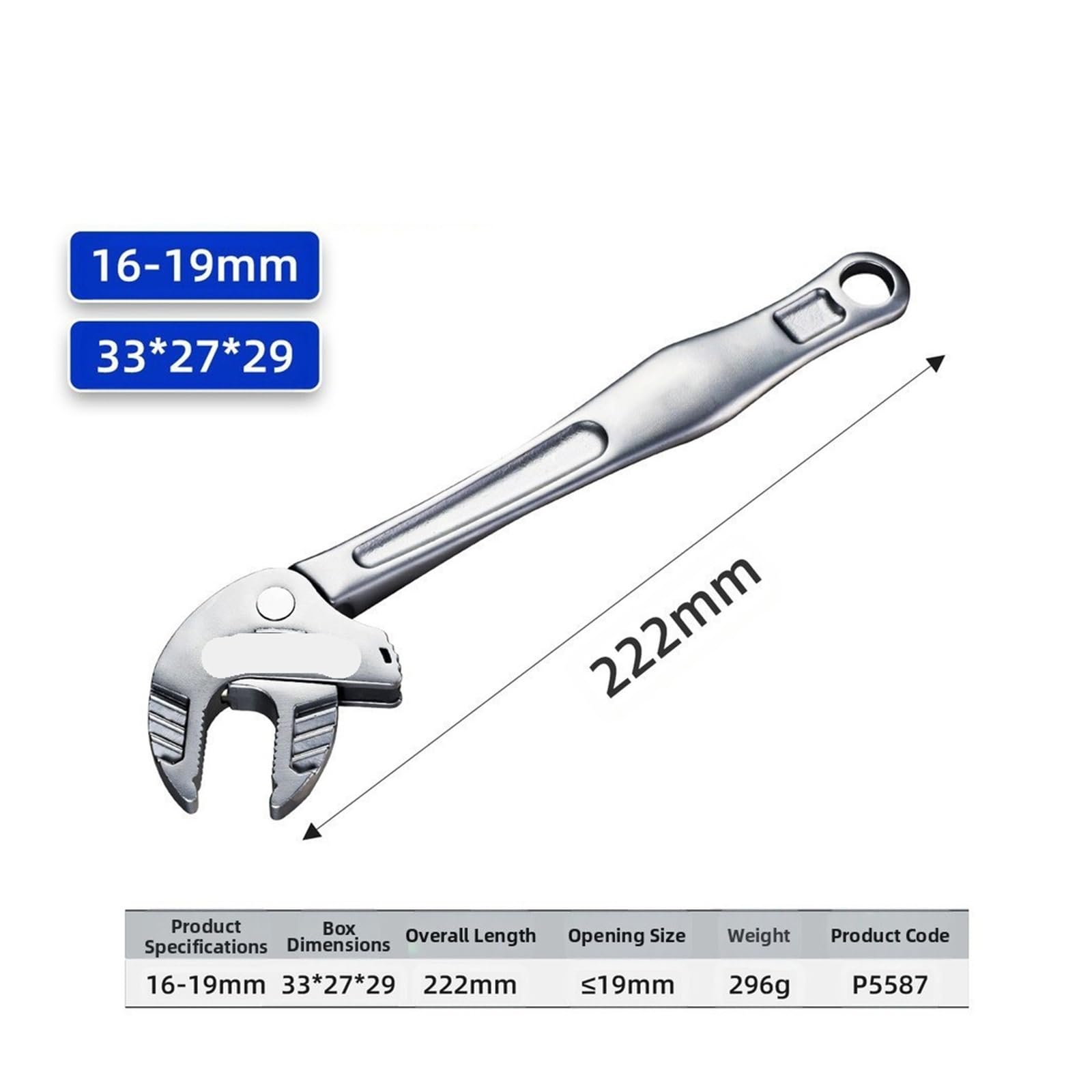 Pinza a Pappagallo Installazione della flangia tubazione chiave a granchio regolabile autoserrante a cricchetto for la riparazione del telaio automobilistico(16-19mm)