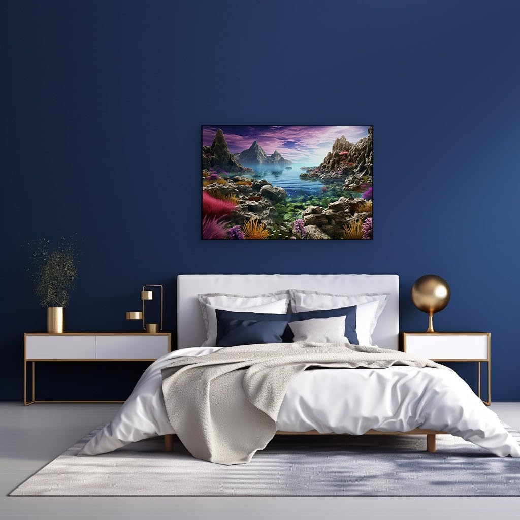 Canvas for Living room. Dive into the Serene Realm: A Tapestry of Marine Majesty, 27 x 18 inch Canvas Wall Art - Contemporary Masterpieces - Modern Home Decor - 69x46 cm (27x18 inch)