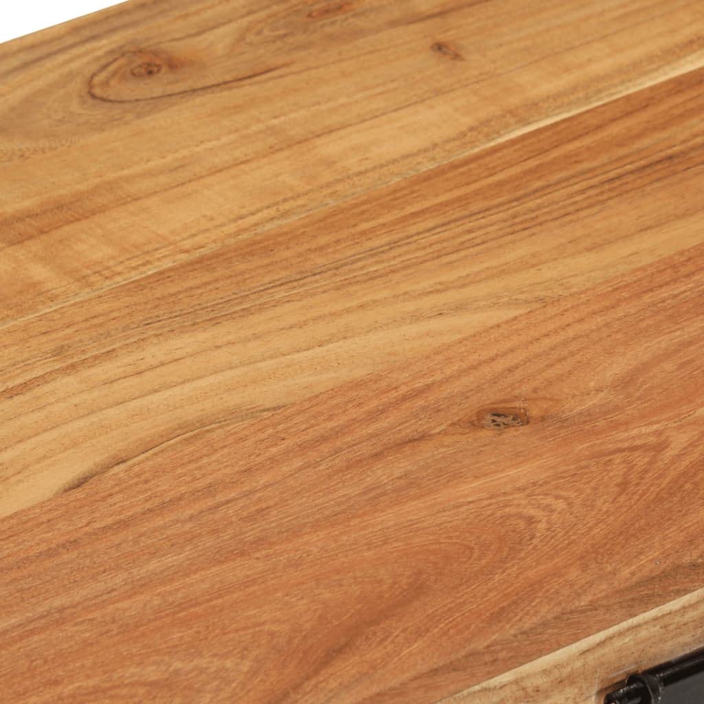 Baúl de madera maciza de acacia, 73 x 39 x 41 cm