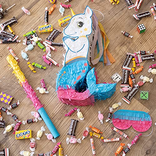 Frenz Mermicorn - Unicorn Party Pinata With Stick, Blindfold For Girls - Hand Made Mermaid Pinatas For Birthday Party - Mini Rainbow Unicorn Pinata For Sea Themed Birthday Game Decorations (15X11X3 Inches) #TOP2