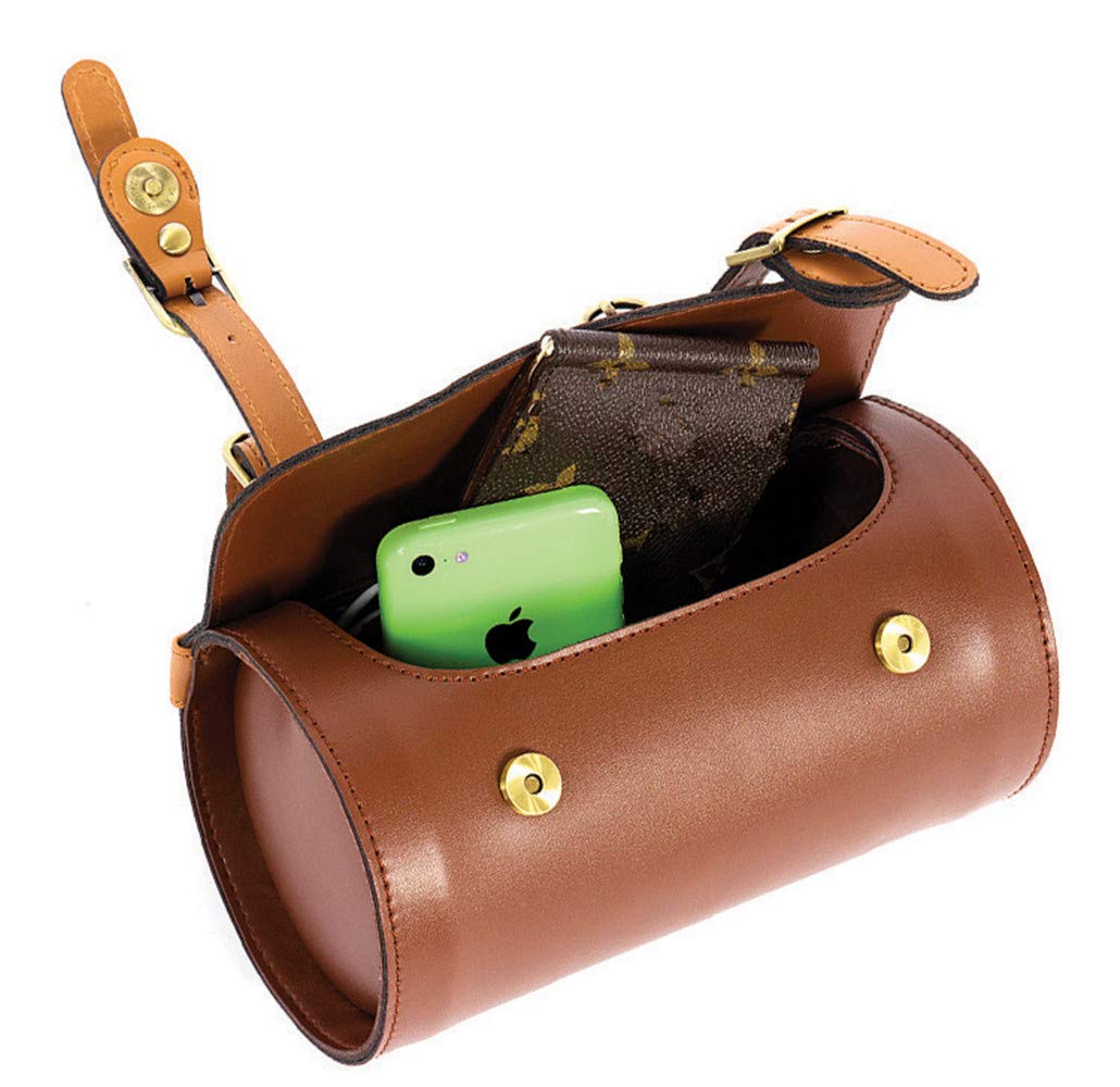 TentHome Satteltasche PU Leder Retro Fahrradtasche Fahrrad Lenkertasche Rahmentasche Classic Ledertasche Braun Radfahren Zubehör Werkzeugtasche für Lenker Sattel Vorne Hinten