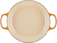 Vista 3 de Le Creuset Signature Cacerola de hierro fundido esmaltado, 3.5 cuartos de galón, color naranja (Flame)