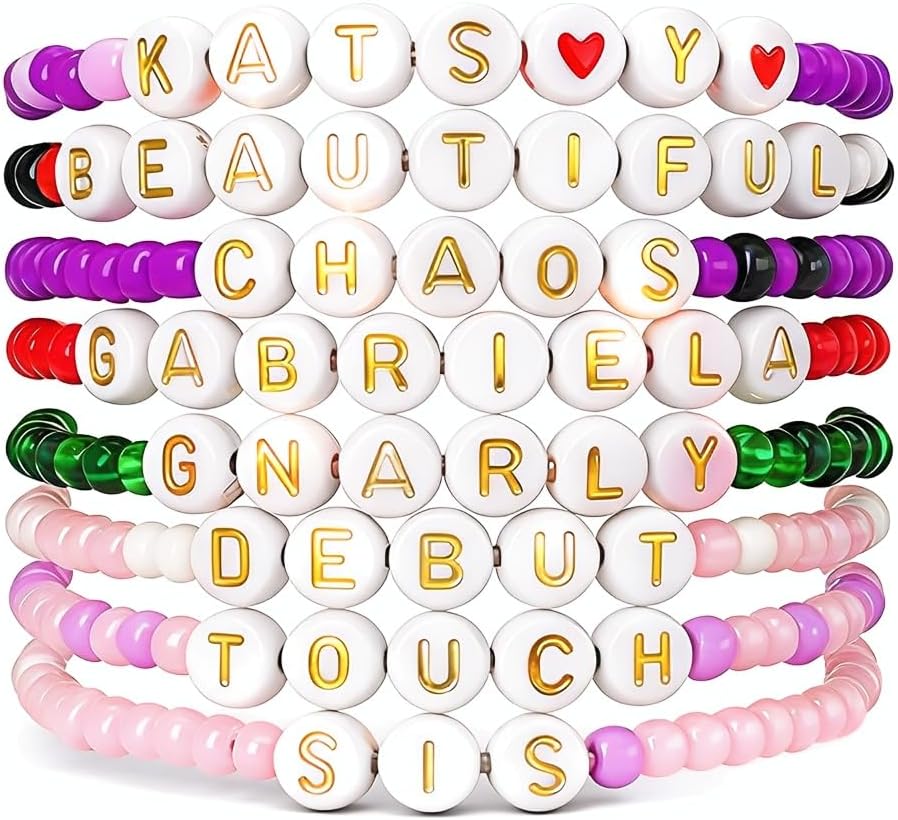 8PCS KATSEYE Merch Bracelets BEAUTIFUL CHAOS TOUR Album Inspired Friendship Bracelets Gifts for Fans Concert Outfits