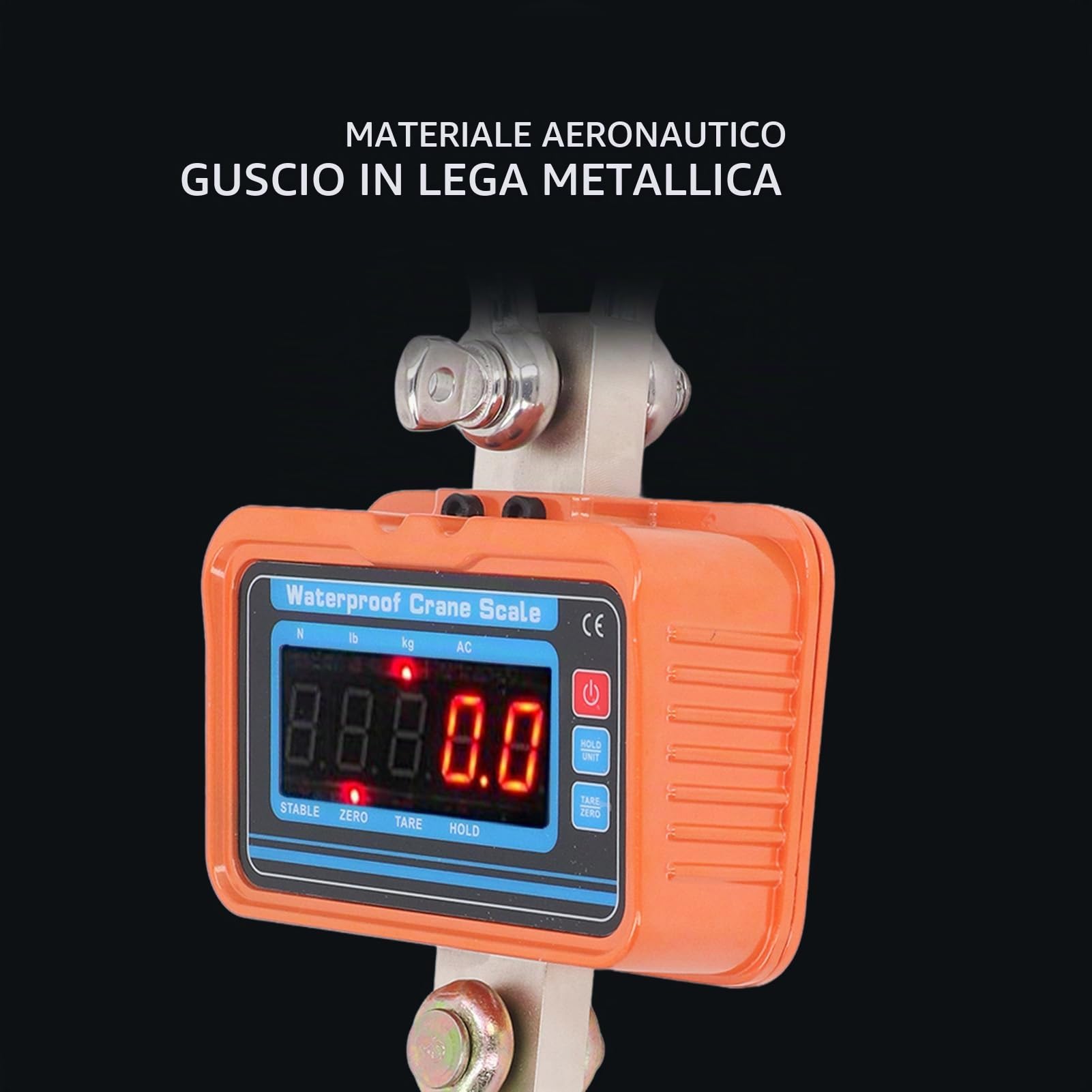 Bilancia Digitale per Gru con Display LED, Bilancia Sospesa Industriale Ad Alta Precisione da 3000 Kg 6600 LB con Carico Forte e Telecomando Wireless (Spina europea)