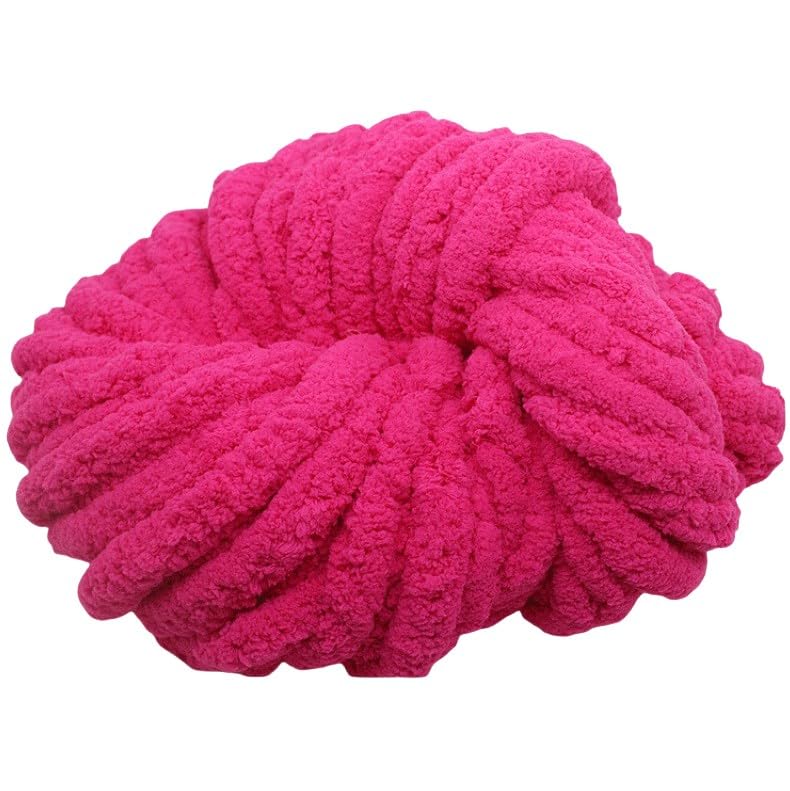 Hilo de felpilla grueso de 500g rosa para tejer mantas a ganchillo