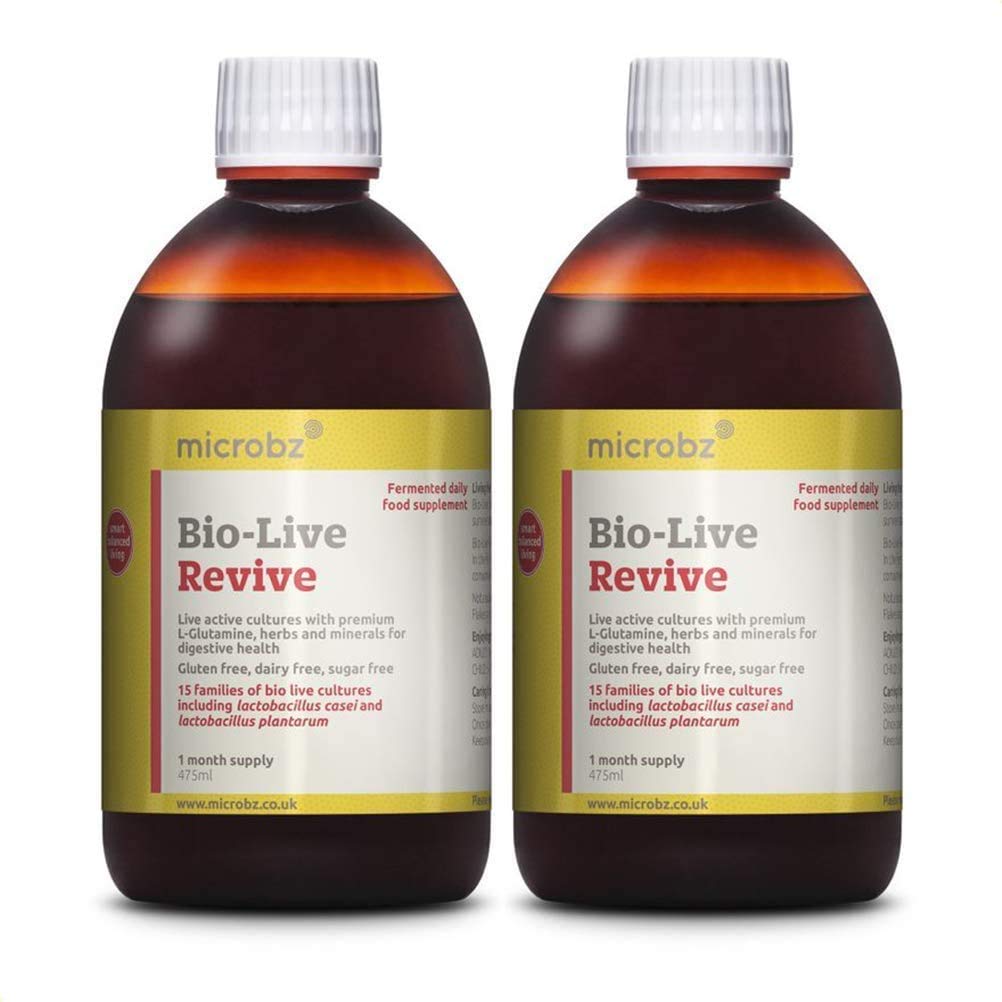 Revive (475ml) Premium Ingredients for Digestive Health - Multi Strain Fermented Liquid Formula with Active Natural Cultures for Everyday Oral Use (Twin Pack)