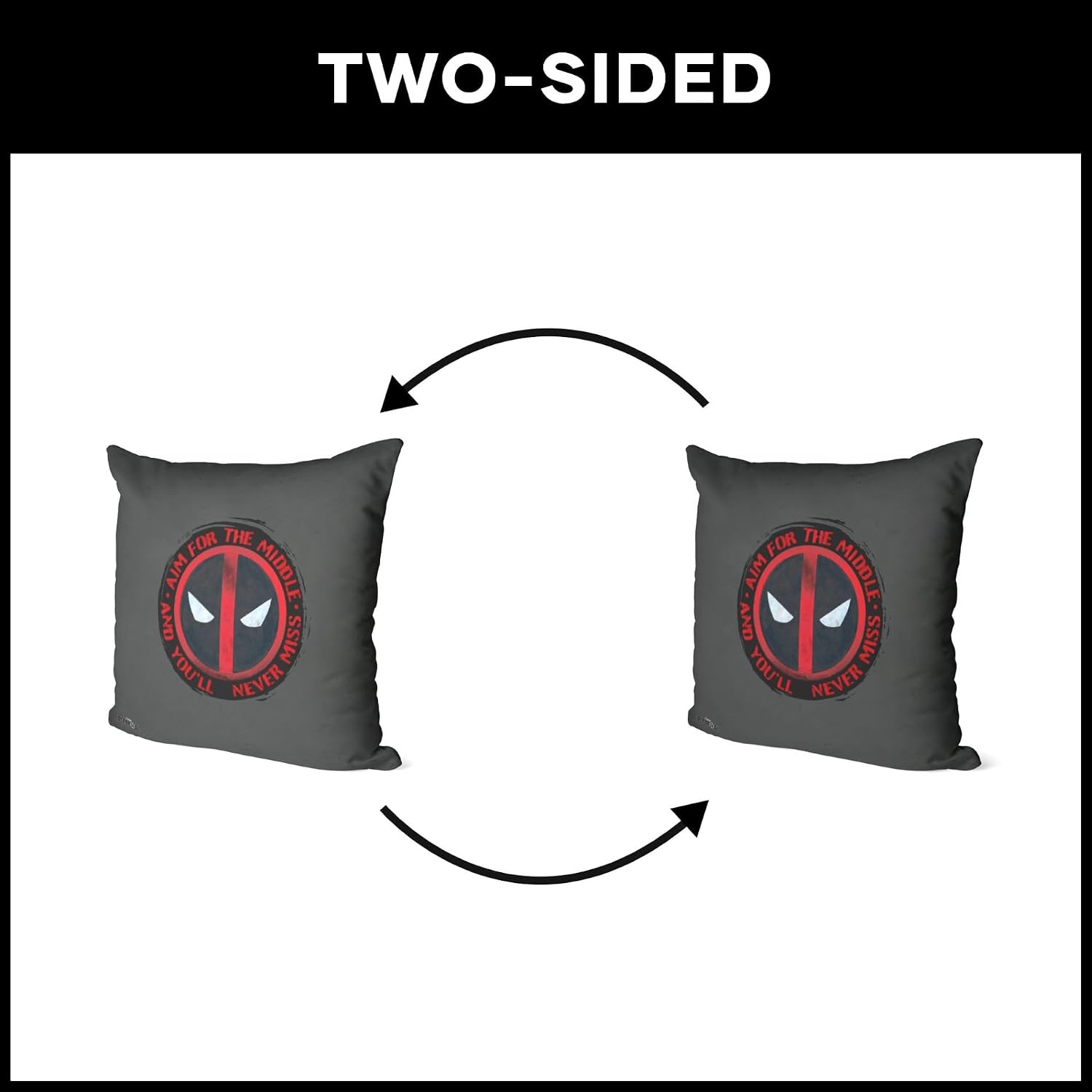 Northwest Deadpool Throw Pillow, 18" x 18", Aim for The Middle