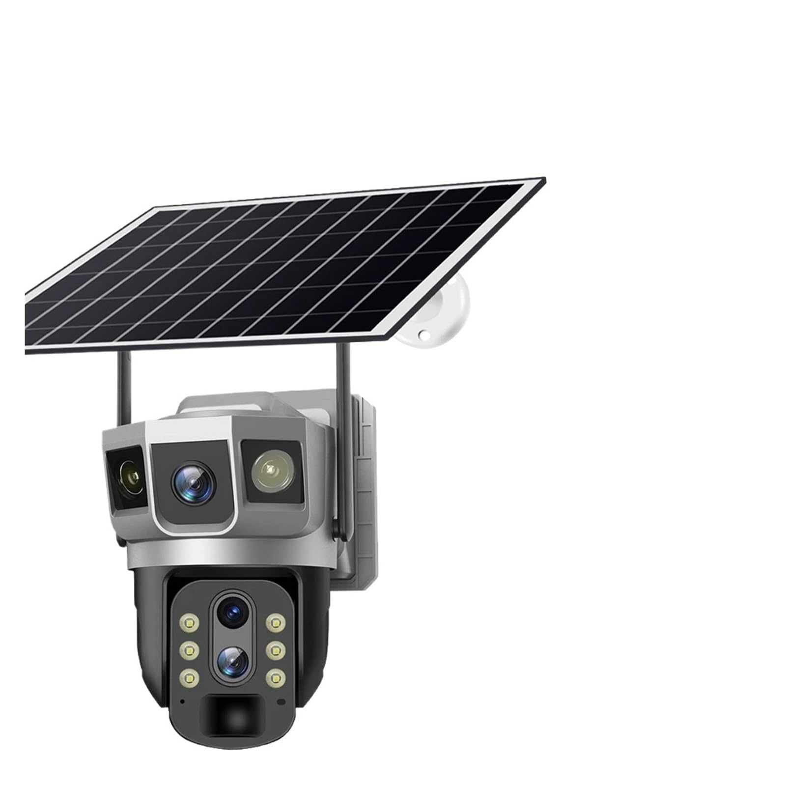 Cámara 4G de 3 Lentes, 12 MP, Tarjeta SIM 4G, cámara CCTV Solar, PTZ, Zoom 10X, for Exteriores, 3 Pantallas, batería, Seguridad, IP 4G, V380 Pro(4G Camera No Card)