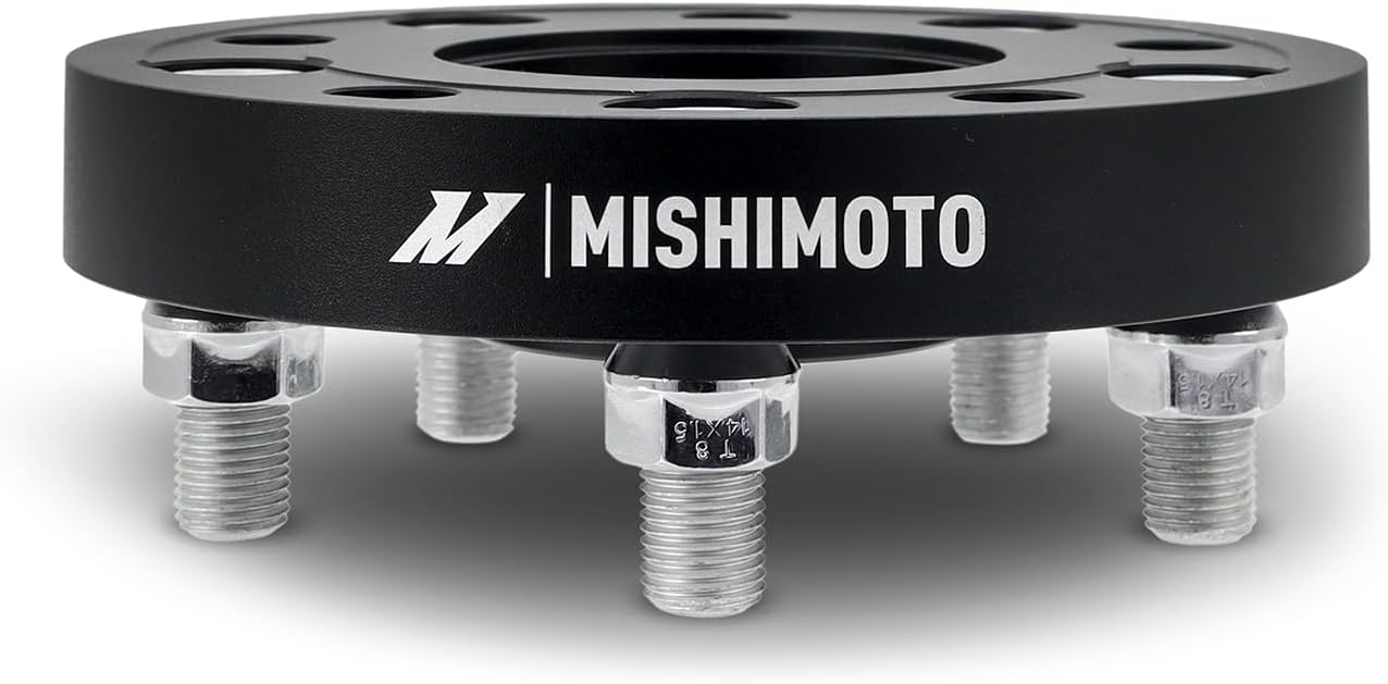 Mishimoto Wheel Spacers 5x120, 64.1mm Center Bore, M14 X 1.5, 1" Thick, Black