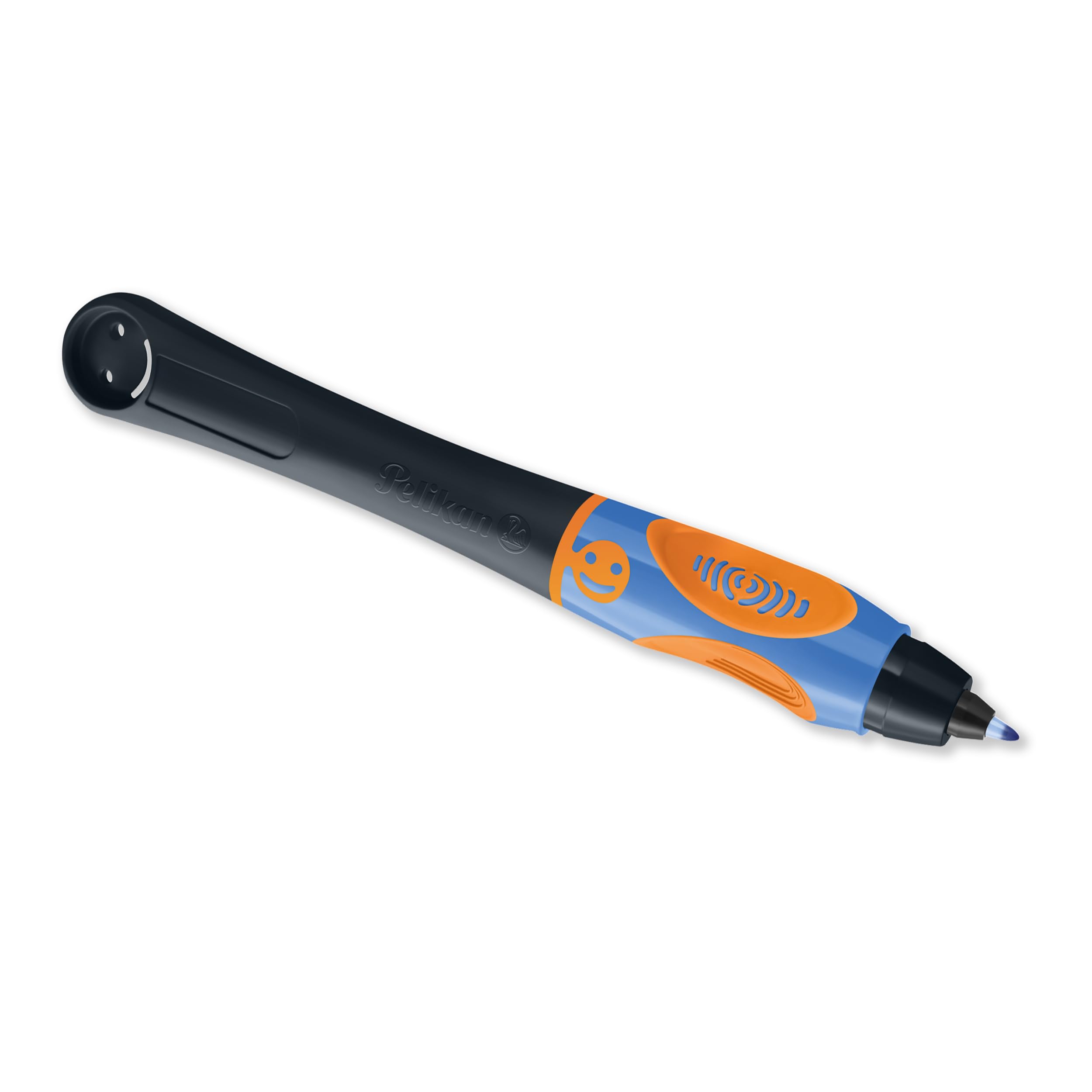 Pelikan Griffix Left-Handed Ink Pen, Ergonomic Rollerball for Children, Refillable Blue Ink, Neon Black