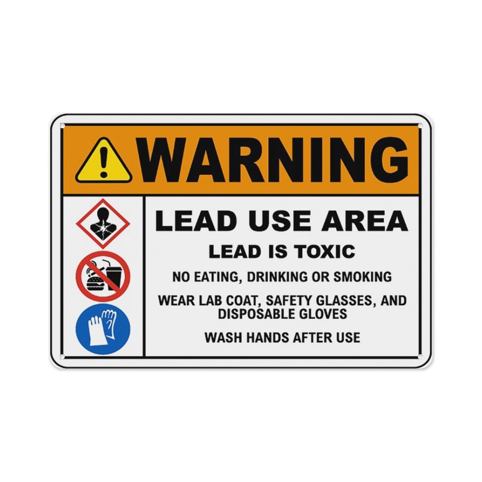 peiyeety Warning Lead Use Area Sign Aluminum Tin Warning Signs For Home Outdoor Garden 8X12 Inches