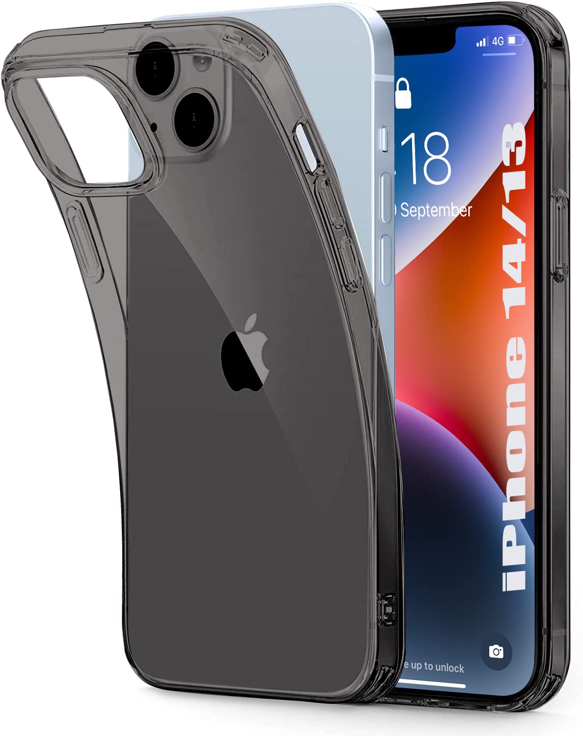 Enflamo Soft Silicone Transparent Black Back Case Cover for iPhone 14 / iPhone 13 (Transparent Black) | Camera Bump Protecion (B0BRZYG93G) Amazon Price History, Amazon Price Tracker
