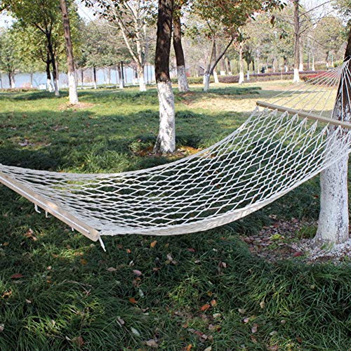 Prevessel Hamaca de Malla para Colgar, Columpio para Jardín, Parque, Patio, Viaje, Camping, Hamaca Portátil de Madera con Cuerda Duradera, Capacidad de 120kg