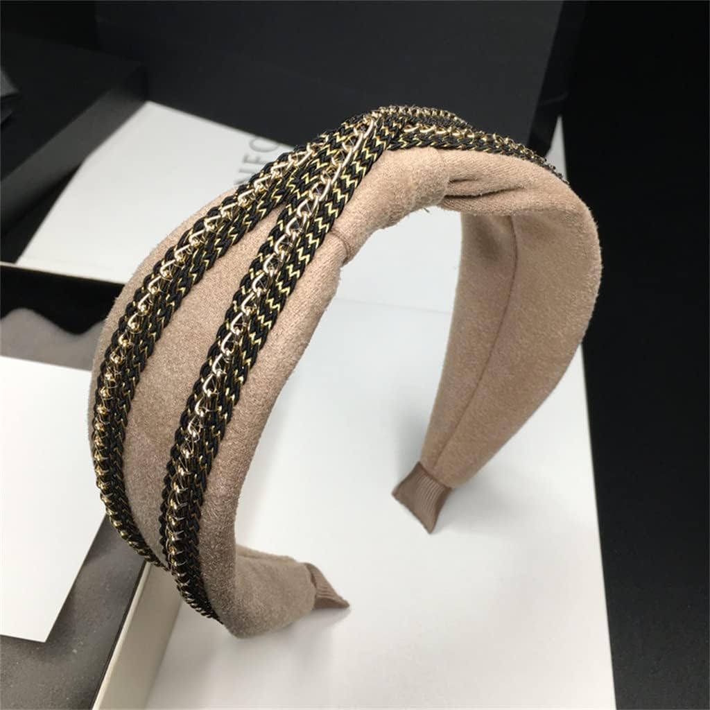Hair Hoop Chain Head Hoop Wide-Brimmed Hair Cave Fashion Temperament Hair Bundle Hairpin (Color : E, Size : 1)