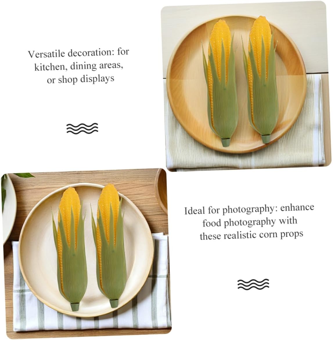 Garneck 10pcs Artificial Corn Plastic Simulation Corn Decoration Lifelike Fake Vegetable Props for Kitchen Photo Shoot Home Restaurant Display