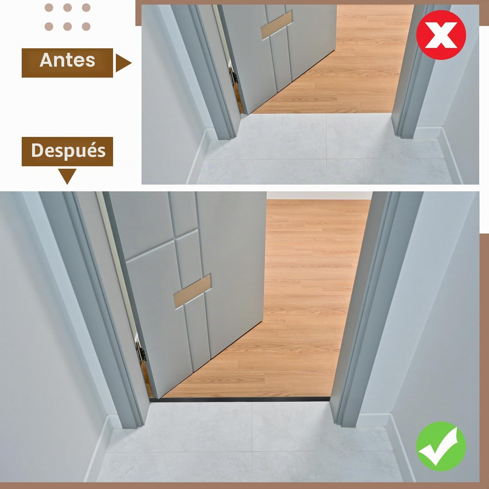 QUARKZMAN 3 Piezas 2.9 Pies x 0.39" T Moldura Tiras De Transición Para Pisos Aleación De Aluminio Cierre Para Brechas De Vinilo Entre Tablones De Laminado Baldosas Brechas En Pisos Dorado