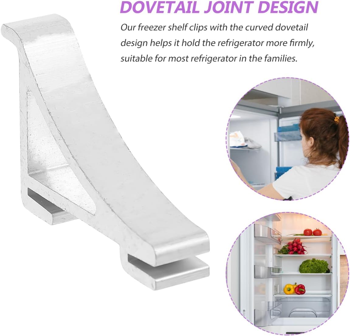 DOITOOL Freezer Shelf Clips Refrigerator Support Hooks Cooler Shelf Brace 8 Pack Easy Install Durable Replacement for Household Freezers 1.37X0.98X0.35 Inch
