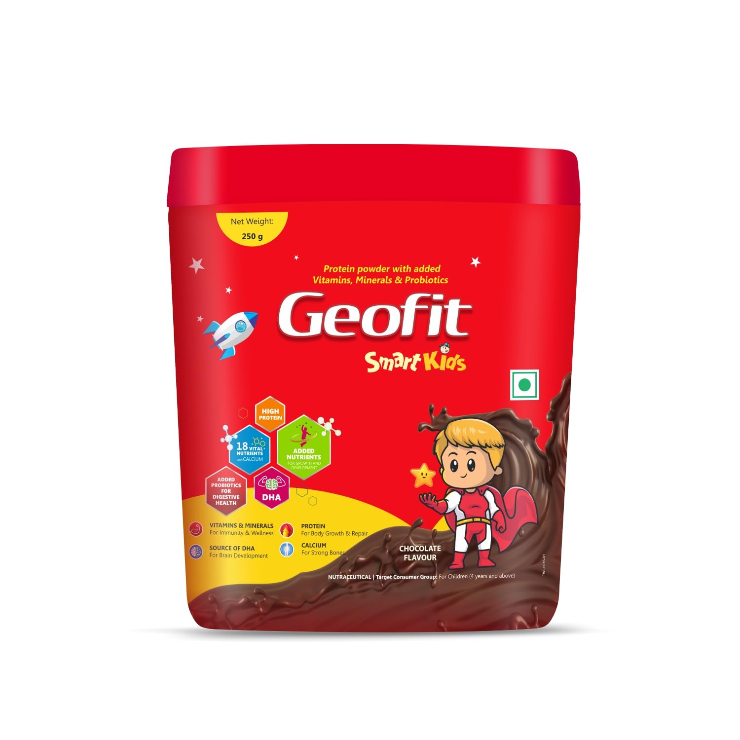Geofit Smart Kids Nutritional Health Drink Protein Powder 250g, Chocolate-with Multivitamins & Multimineral,Helps in Strong, Active & Smart Kids-Energy drink powder for immunity booster & Body Growth (B0993J182K) Amazon Price History, Amazon Price Tracker