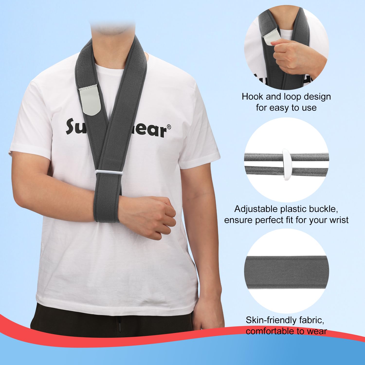 supregear Arm Sling, Adjustable Collar and Cuff Sling - Image 3