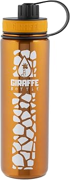Giraffe Bottle 24oz Stainless Steel Drinking Bottle with Insulated and Direct-Drink Lids, Orange with Giraffe Pattern