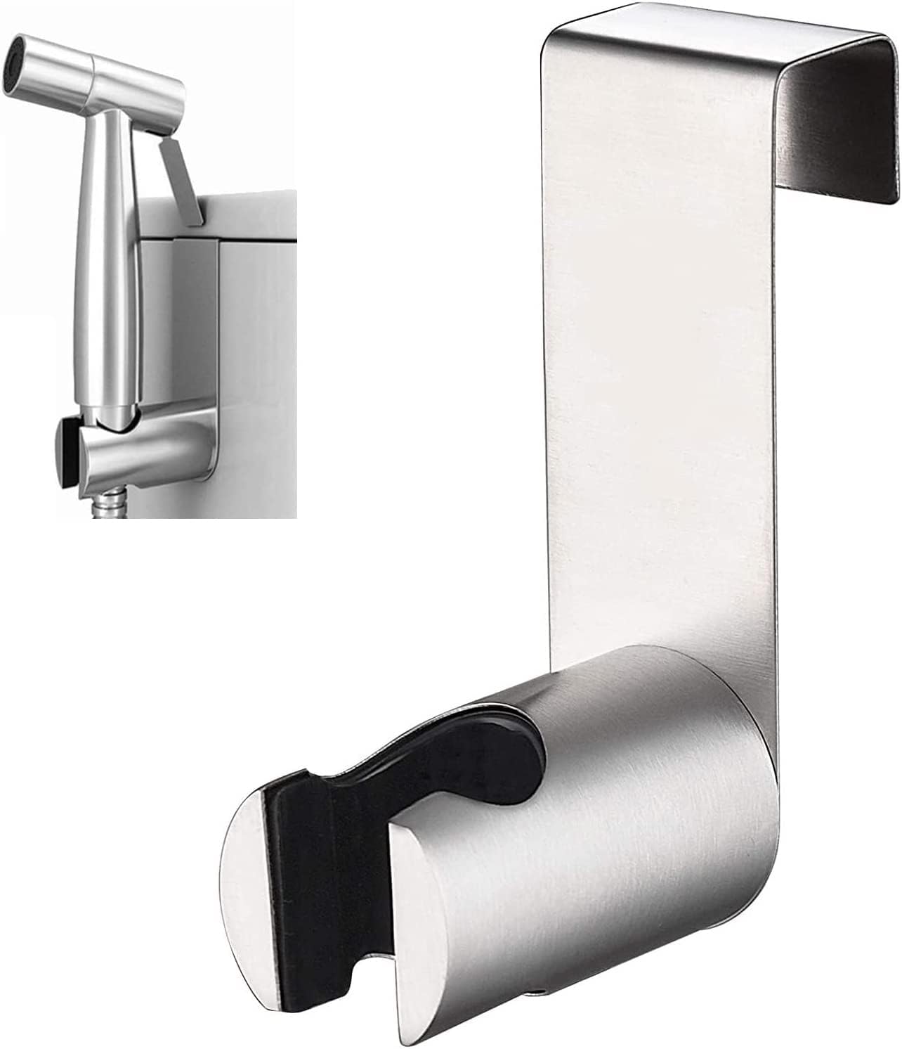 Handheld Bidet Sprayer for Toilet,Bidet Sprayer Holder,Portable Pet Shower,Bidet Attachment Bathroom Stainless Steel Spray for Personal Hygiene (Hook, Silver)
