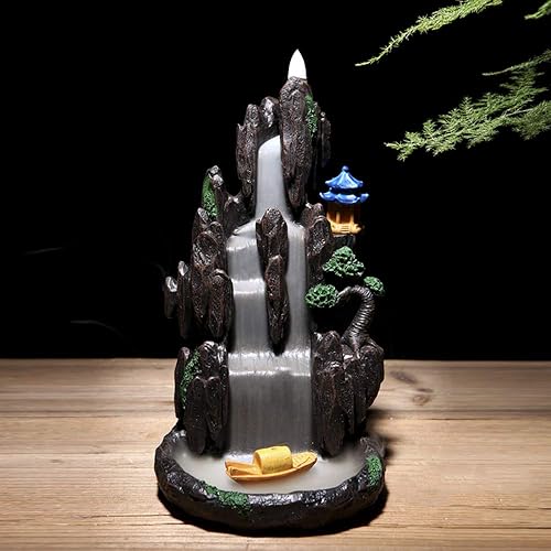 Soporte de incienso de reflujo, quemador de incienso en cascada, decoración del hogar, adorno de aromaterapia, conos de incienso con conos de