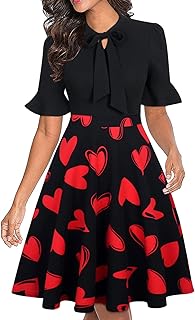 Women Summer Floral Ruffle Sleeve Wear to Work Church Wedding Guest Party Dresses - Buy now