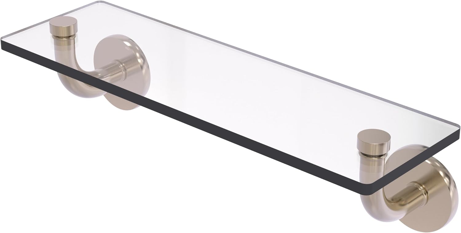 Allied Brass RM-1-16-PC Remi Collection 16 Inch Glass Vanity Beveled Edges Shelf, Polished Chrome