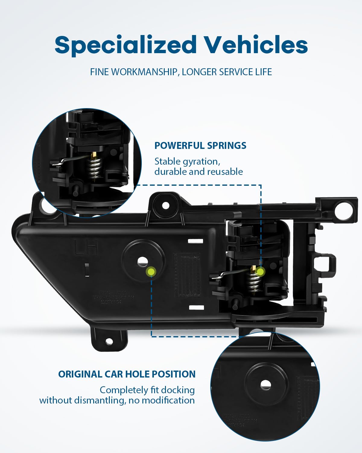 Interior Door Handle - Front Left (Driver Side) For 2007-2012 Hyundai Veracruz, Black 6 thumbnail image