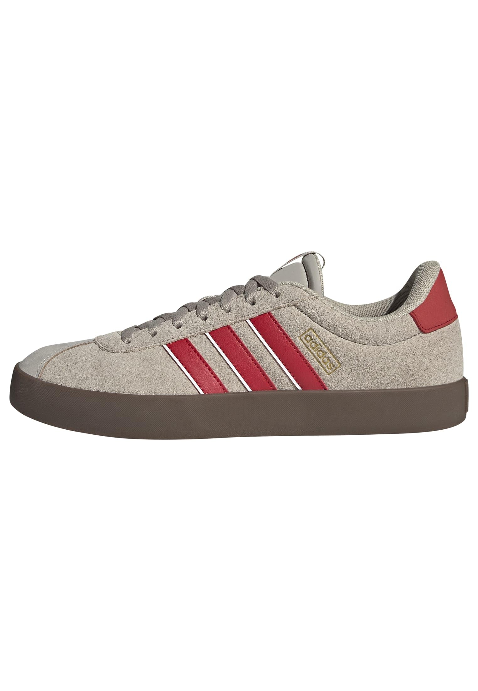 adidas Men's VL Court 3.0 Sneaker, Wonder Beige/Better Scarlet/White, 13