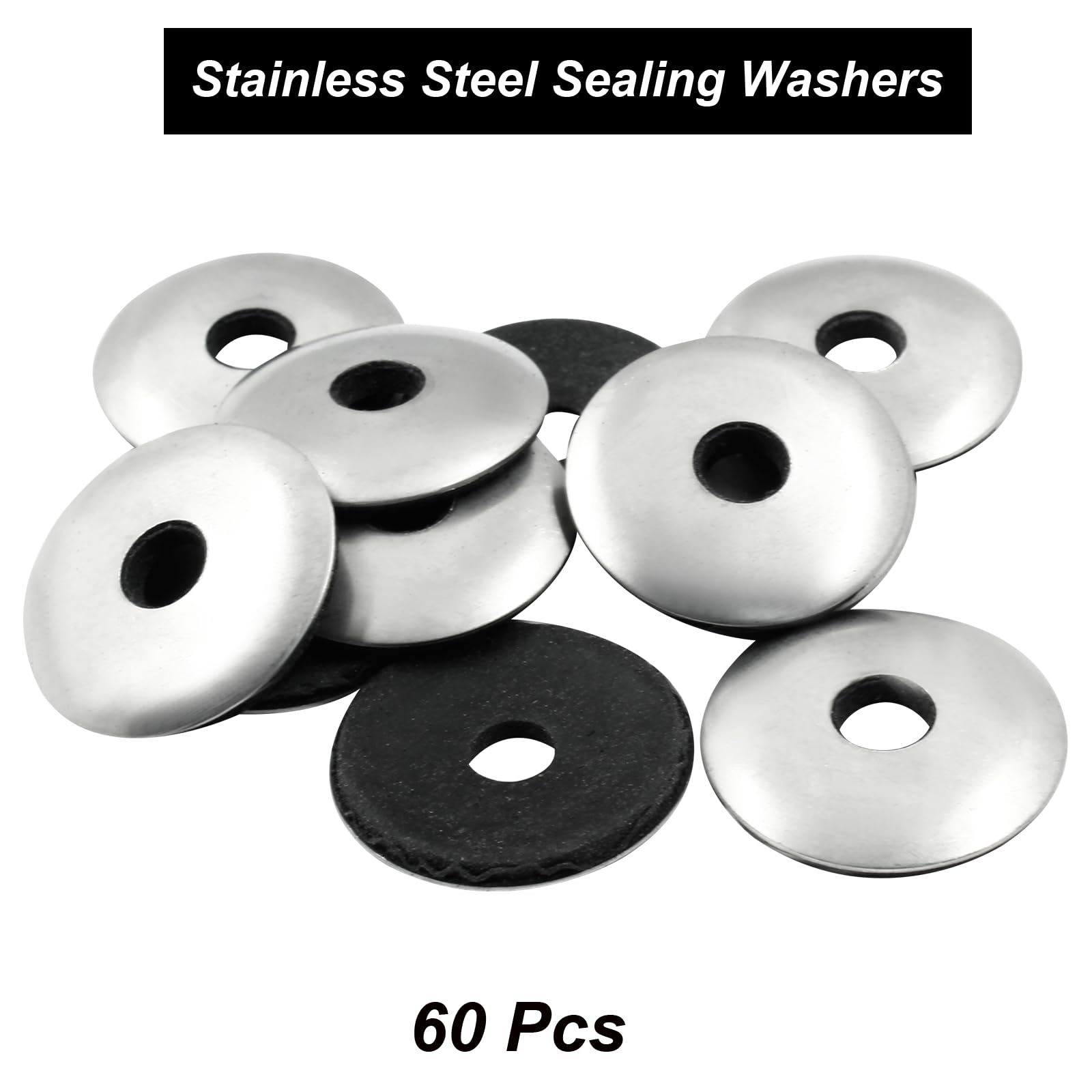 60 Stainless Steel Neoprene Washers - M6.3 -5 60 Stainless Steel Neoprene Washers - M6.3 -5