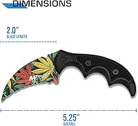 Vista 13 de MTECH USA - Fixed Blade Knife - Fully Serrated Stainless Steel Hawkbill Blade, Matte Aluminum Handle w/Textured G10 Insert, Includes Tactical Paddle