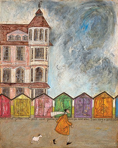 Sam ToftThe Art Group I Can Sing A Beach Hut Canvas Print, Cotton, Multi-Colour, 1.8 x 40 x 50 cm