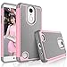 Tekcoo LG Phoenix 3 Case, Tekcoo LG Fortune/LG LV1/Risio 2/K4 2017 Case for Girls, [Tmajor] Shock Absorbing [Baby Pink] Rubber Silicone Plastic Scratch Resistant Defender Bumper Hard Cases Cover
