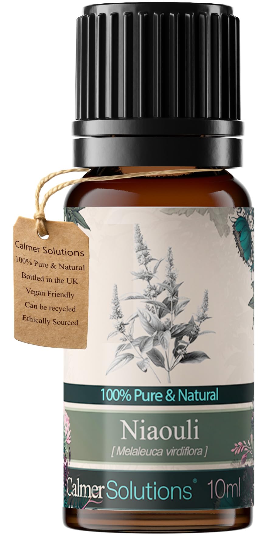 Calmer Solutions Colourless To Pale Yellow Niaouli Essential Oil 10Ml – 100% Pure & Natural – Therapeutic Grade – Steam Distilled – Made In The Uk – Vegan & Cruelty-Free – For Diffusers - Skincare - Respiratory Support