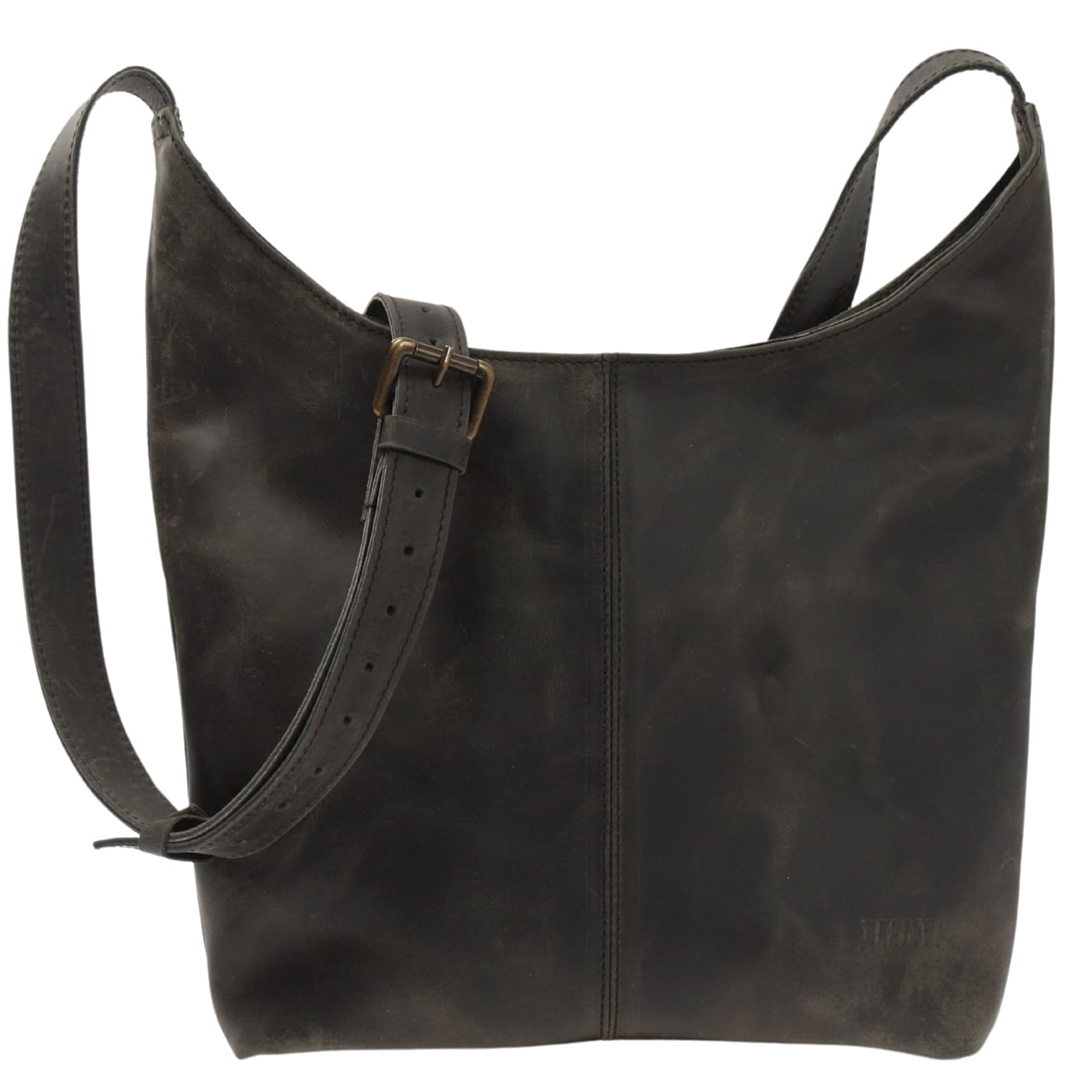 LECONI mittlere Umhängetasche Damen Schultertasche praktische Ledertasche für Frauen Beuteltasche Damentasche Shopper aus echtem Leder 30x30x9cm LE0073