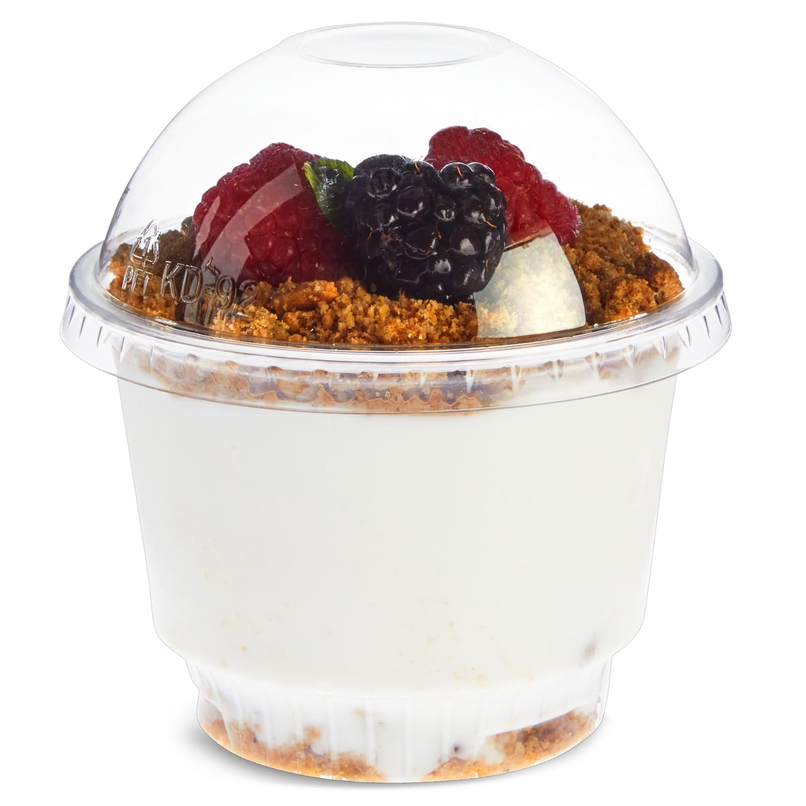 Vasos de helado de plástico transparente con tapas (10 onzas, 50 unidades)